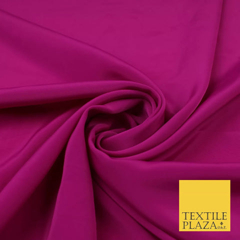 MAGENTA Plain Dyed Silky French Crepe de Chine Fabric Material Dress 44" 9037