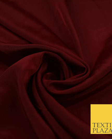 MAROON Plain Dyed Silky French Crepe de Chine Fabric Material Dress 44" 9045