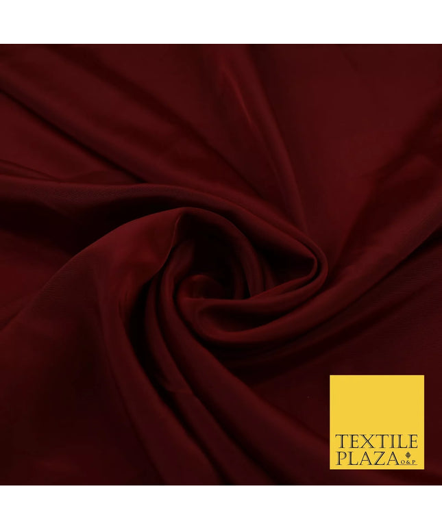MAROON Plain Dyed Silky French Crepe de Chine Fabric Material Dress 44" 9045
