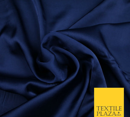 MIDNIGHT BLUE Fine Silky Smooth Liquid Sateen Satin Dress Fabric Drape Lining Material 6987