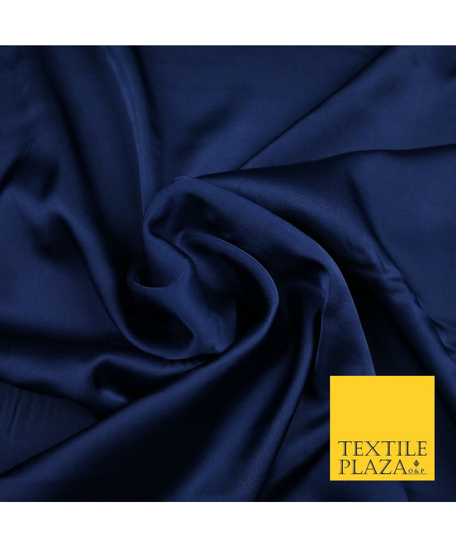 MIDNIGHT BLUE Fine Silky Smooth Liquid Sateen Satin Dress Fabric Drape Lining Material 6987