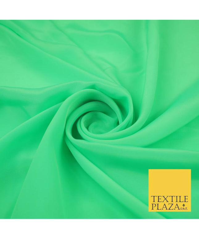 MINT GREEN Plain Dyed Silky French Crepe de Chine Fabric Material Dress 44" 9056