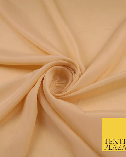 NUDE Plain Dyed Silky French Crepe de Chine Fabric Material Dress 44" 9005