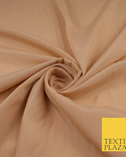 NUDE 2 Plain Dyed Silky French Crepe de Chine Fabric Material Dress 44" 9006