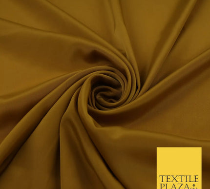 OCHRE MUSTARD GOLD Plain Dyed Silky French Crepe de Chine Fabric Material Dress 44" 9050