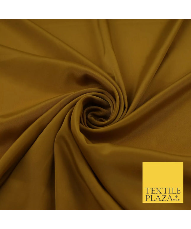 OCHRE MUSTARD GOLD Plain Dyed Silky French Crepe de Chine Fabric Material Dress 44" 9050