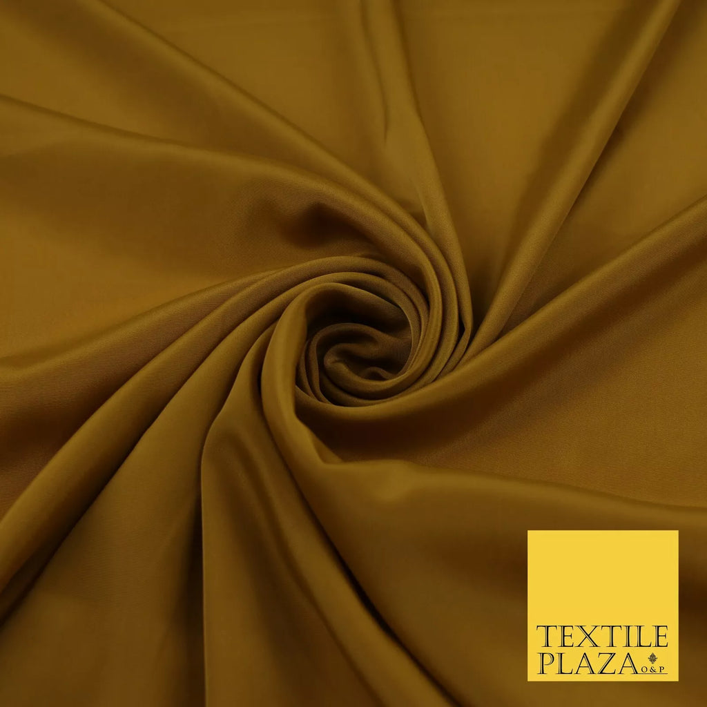OCHRE MUSTARD GOLD Plain Dyed Silky French Crepe de Chine Fabric Material Dress 44" 9050
