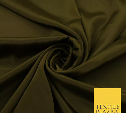 OLIVE GREEN  Plain Dyed Silky French Crepe de Chine Fabric Material Dress 44" 9051