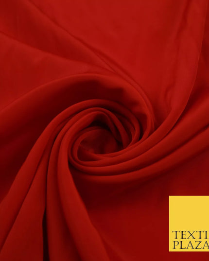 ORANGE Plain Dyed Silky French Crepe de Chine Fabric Material Dress 44" 9048