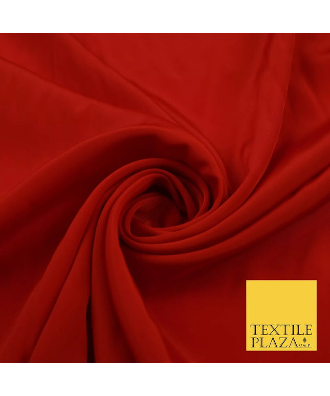 ORANGE Plain Dyed Silky French Crepe de Chine Fabric Material Dress 44" 9048