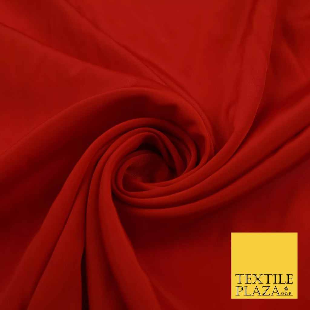 ORANGE Plain Dyed Silky French Crepe de Chine Fabric Material Dress 44" 9048