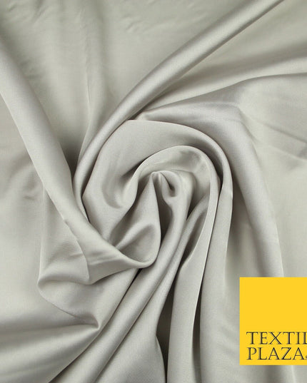 PALE PEBBLE GREY Fine Silky Smooth Liquid Sateen Satin Dress Fabric Drape Lining Material 6994