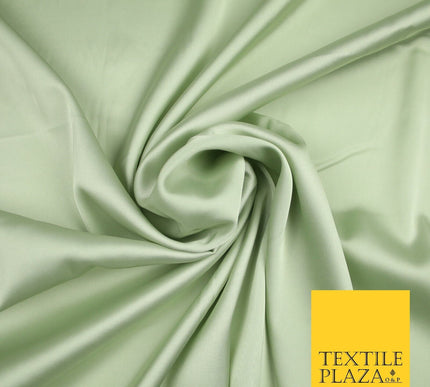 PALE SAGE GREEN  Fine Silky Smooth Liquid Sateen Satin Dress Fabric Drape Lining Material 7028
