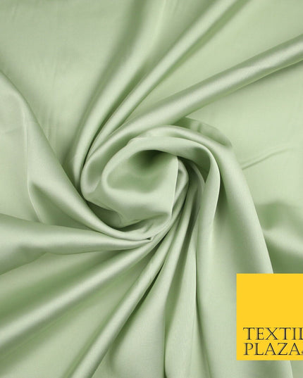 PALE SAGE GREEN  Fine Silky Smooth Liquid Sateen Satin Dress Fabric Drape Lining Material 7028