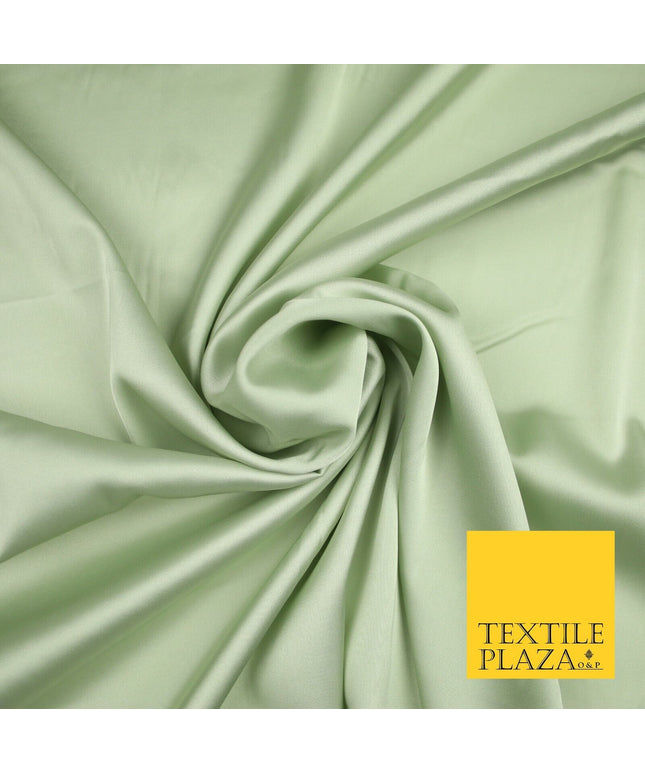 PALE SAGE GREEN  Fine Silky Smooth Liquid Sateen Satin Dress Fabric Drape Lining Material 7028