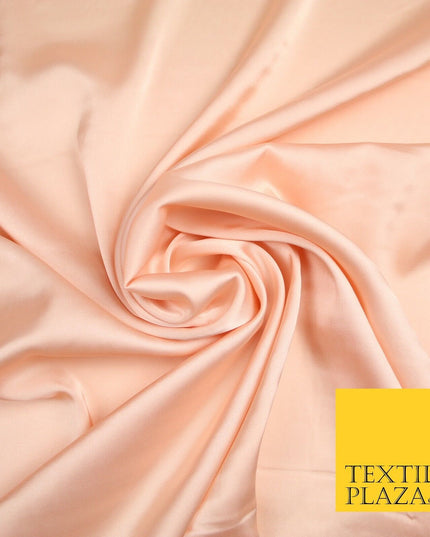 PEACH   Fine Silky Smooth Liquid Sateen Satin Dress Fabric Drape Lining Material 7010