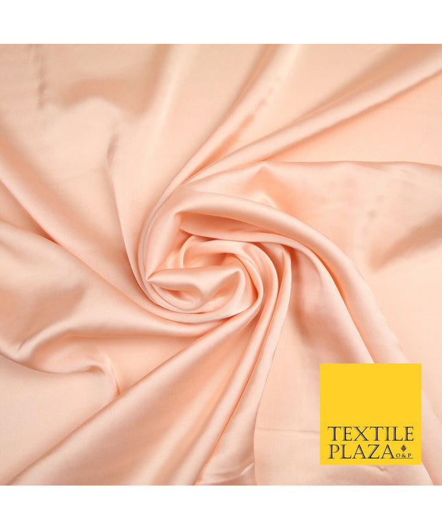 PEACH   Fine Silky Smooth Liquid Sateen Satin Dress Fabric Drape Lining Material 7010