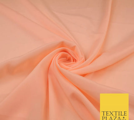 PEACH Plain Dyed Silky French Crepe de Chine Fabric Material Dress 44" 9018