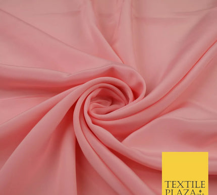 PEACH PINK  Plain Dyed Silky French Crepe de Chine Fabric Material Dress 44" 9020