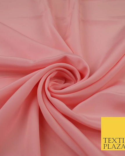 PEACH PINK  Plain Dyed Silky French Crepe de Chine Fabric Material Dress 44" 9020