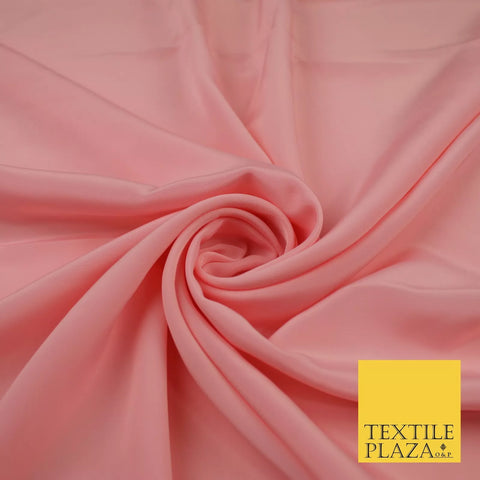 PEACH PINK  Plain Dyed Silky French Crepe de Chine Fabric Material Dress 44" 9020