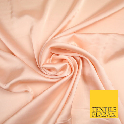 PEACH   Fine Silky Smooth Liquid Sateen Satin Dress Fabric Drape Lining Material 7010