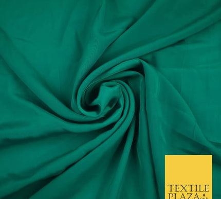 PEA COCK GREEN Plain Dyed Silky French Crepe de Chine Fabric Material Dress 44" 9060