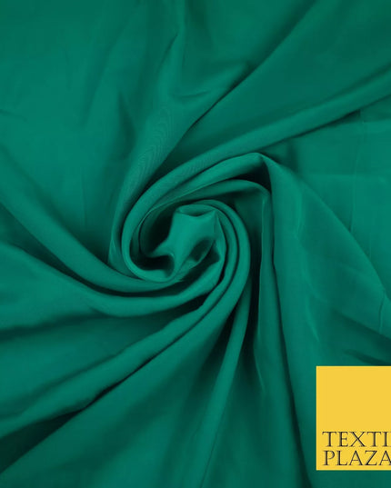 PEA COCK GREEN Plain Dyed Silky French Crepe de Chine Fabric Material Dress 44" 9060