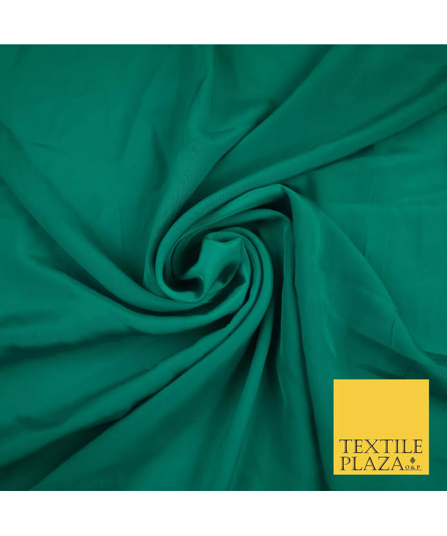 PEA COCK GREEN Plain Dyed Silky French Crepe de Chine Fabric Material Dress 44" 9060