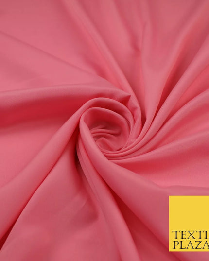 PINK Plain Dyed Silky French Crepe de Chine Fabric Material Dress 44" 9022