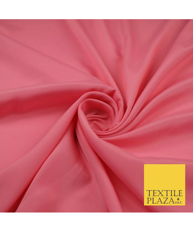PINK Plain Dyed Silky French Crepe de Chine Fabric Material Dress 44" 9022