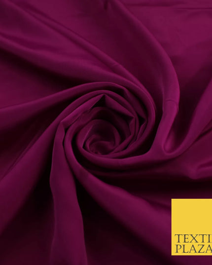 PLUM Plain Dyed Silky French Crepe de Chine Fabric Material Dress 44" 9038