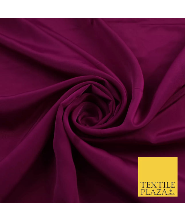PLUM Plain Dyed Silky French Crepe de Chine Fabric Material Dress 44" 9038