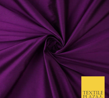 PLUM SHOT BLACK Premium Plain Dyed Faux Matte Silk TAFFETA Dress Fabric Material 8744