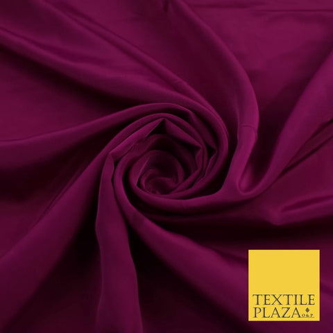 PLUM Plain Dyed Silky French Crepe de Chine Fabric Material Dress 44" 9038