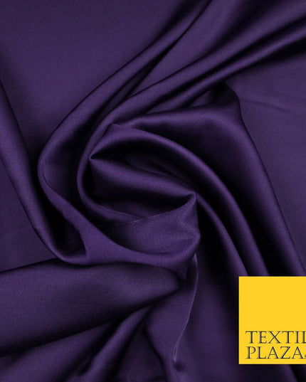 PURPLE  Fine Silky Smooth Liquid Sateen Satin Dress Fabric Drape Lining Material 7020