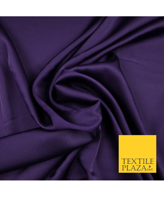 PURPLE  Fine Silky Smooth Liquid Sateen Satin Dress Fabric Drape Lining Material 7020