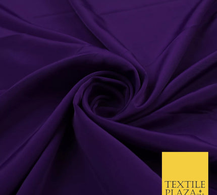 PURPLE Plain Dyed Silky French Crepe de Chine Fabric Material Dress 44" 9039