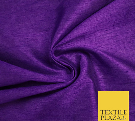 PURPLE Plain Dyed Faux Dupion Raw Silk 100% Polyester Dress Fabric 44" 6292