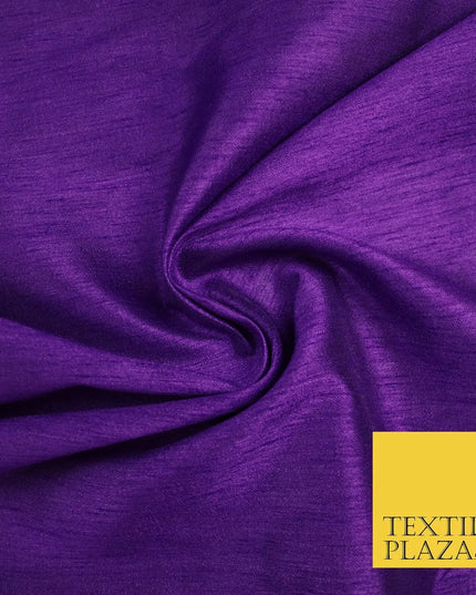 PURPLE Plain Dyed Faux Dupion Raw Silk 100% Polyester Dress Fabric 44" 6292