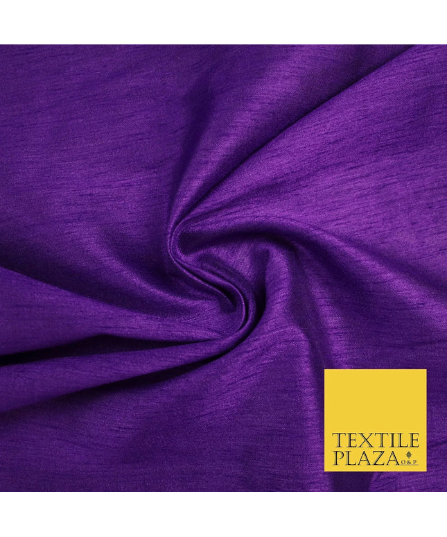 PURPLE Plain Dyed Faux Dupion Raw Silk 100% Polyester Dress Fabric 44" 6292
