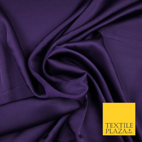 PURPLE  Fine Silky Smooth Liquid Sateen Satin Dress Fabric Drape Lining Material 7020