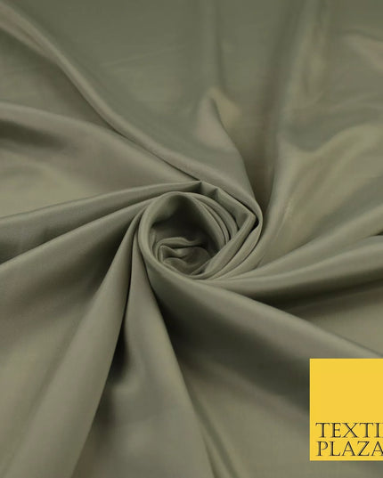 PUTTY GREY Plain Dyed Silky French Crepe de Chine Fabric Material Dress 44" 9008