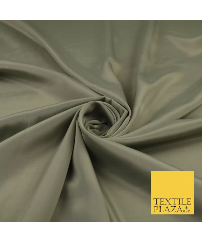 PUTTY GREY Plain Dyed Silky French Crepe de Chine Fabric Material Dress 44" 9008