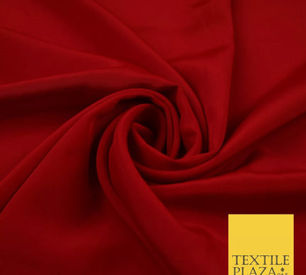 RED Plain Dyed Silky French Crepe de Chine Fabric Material Dress 44" 9033