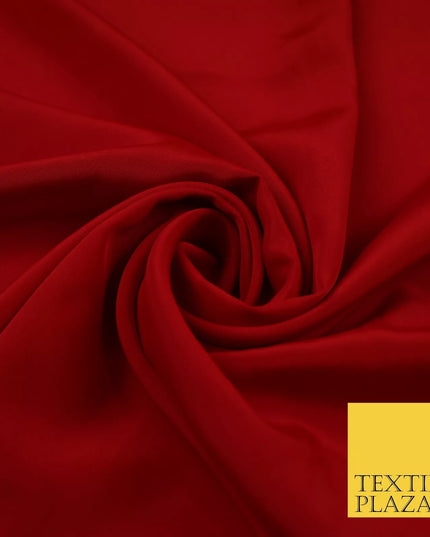 RED Plain Dyed Silky French Crepe de Chine Fabric Material Dress 44" 9033