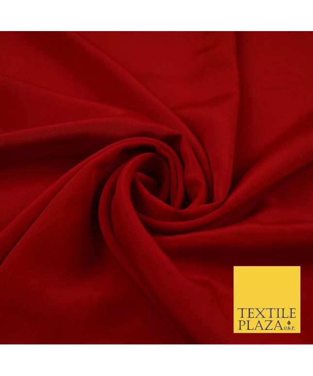 RED Plain Dyed Silky French Crepe de Chine Fabric Material Dress 44" 9033