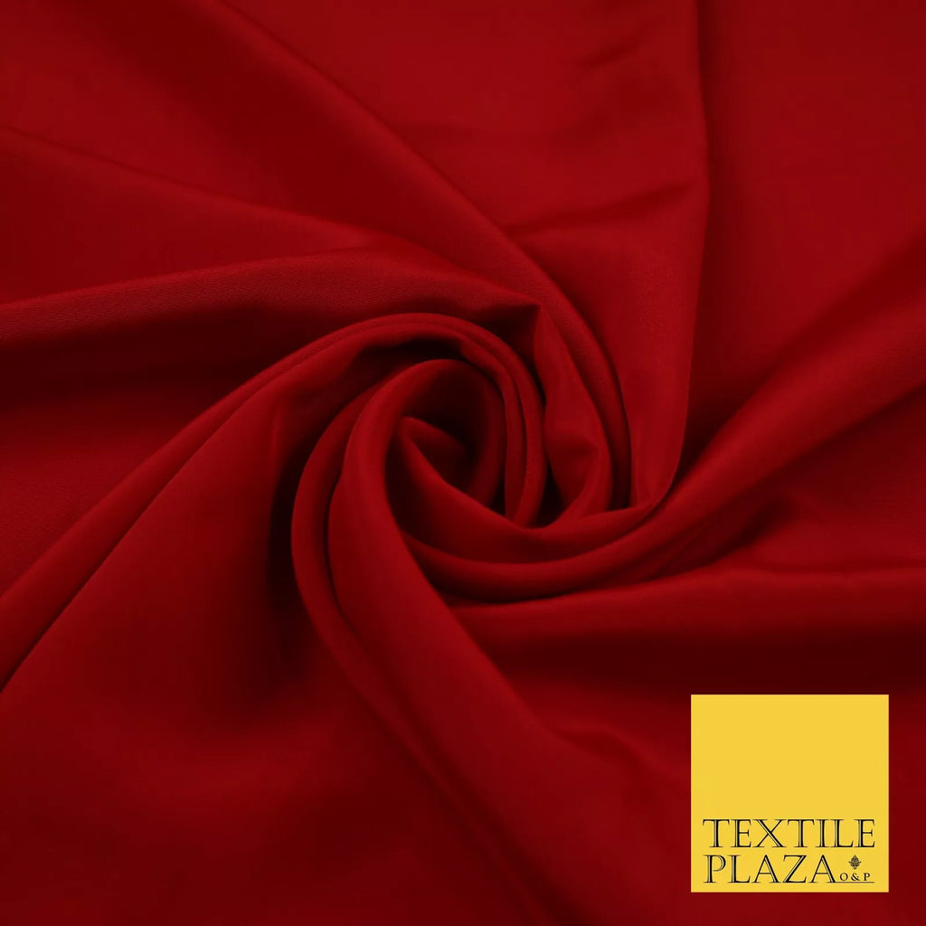 RED Plain Dyed Silky French Crepe de Chine Fabric Material Dress 44" 9033