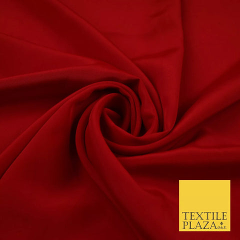 RED Plain Dyed Silky French Crepe de Chine Fabric Material Dress 44" 9033