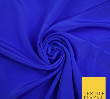 ROYAL BLUE Plain Dyed Silky French Crepe de Chine Fabric Material Dress 44" 9066